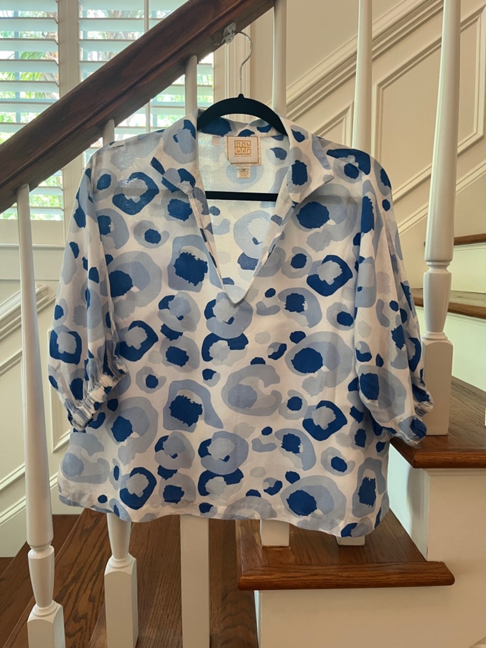 Emily McCarthy Poppy Blue Leopard Blouse